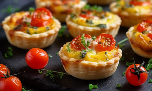 Mini-Quiches mit Tomaten und Ziegenkäse