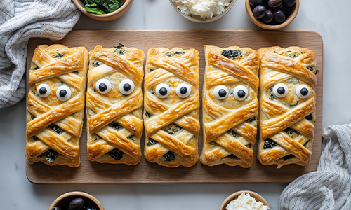 Mummy Pies mit Spinat-Ricotta-Füllung